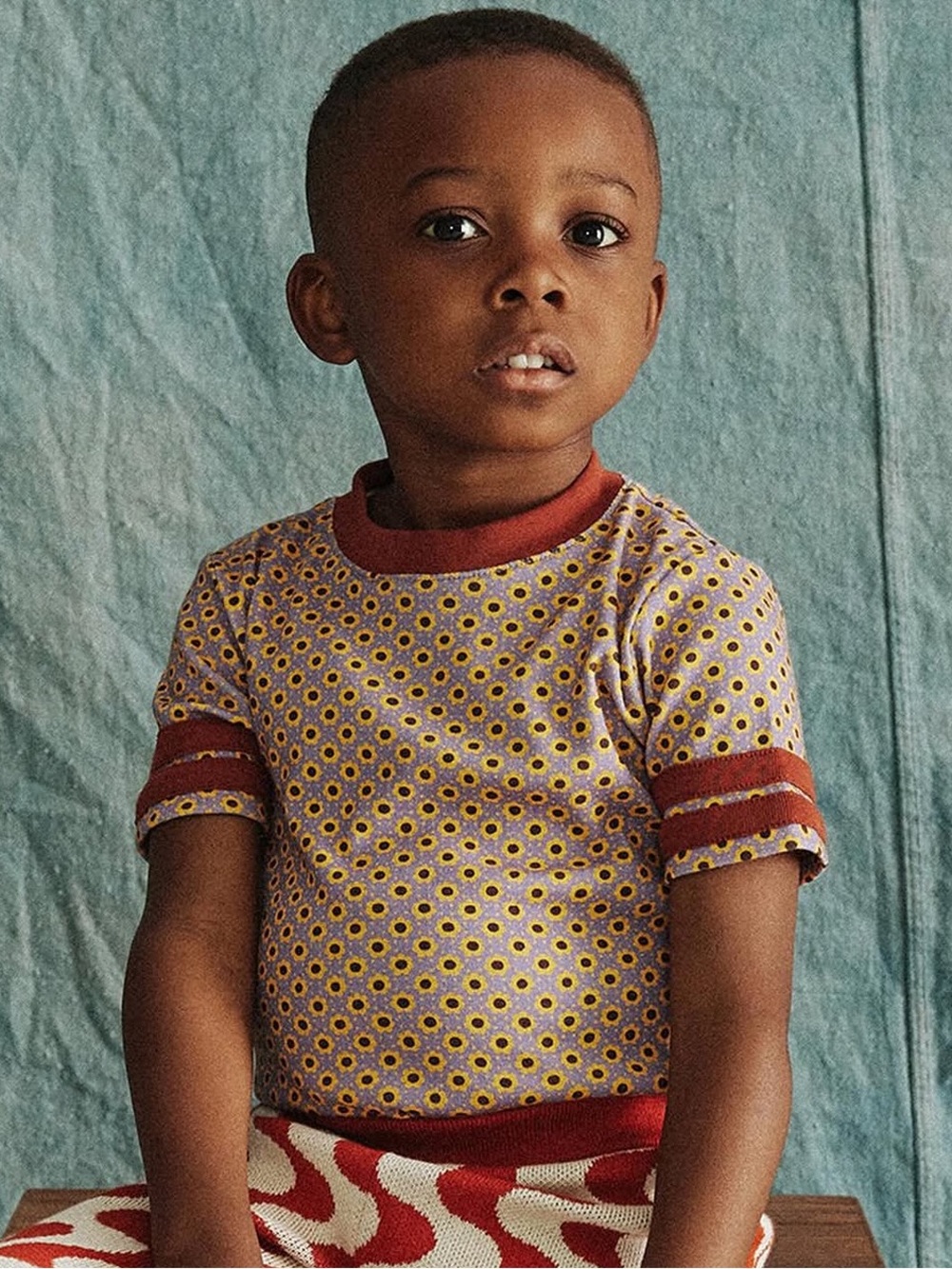 Misha & Puff Rec Tee - Pewter Flower Dot print